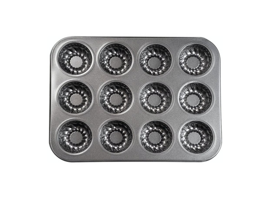 12 Hole Spiral Design Non Stick Muffin Pan