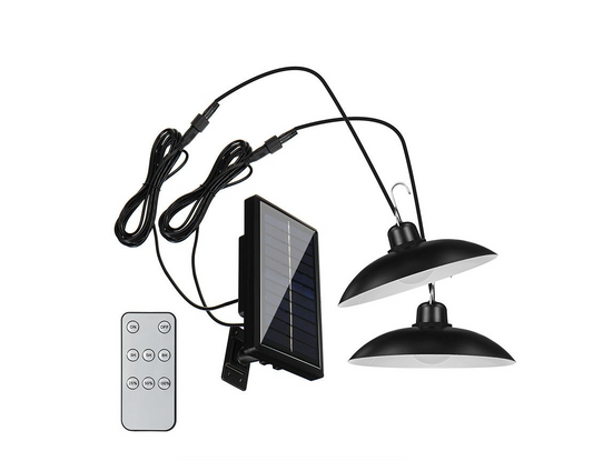 Solar LED Indoor and Outdoor Double Lights with Panel and Remote