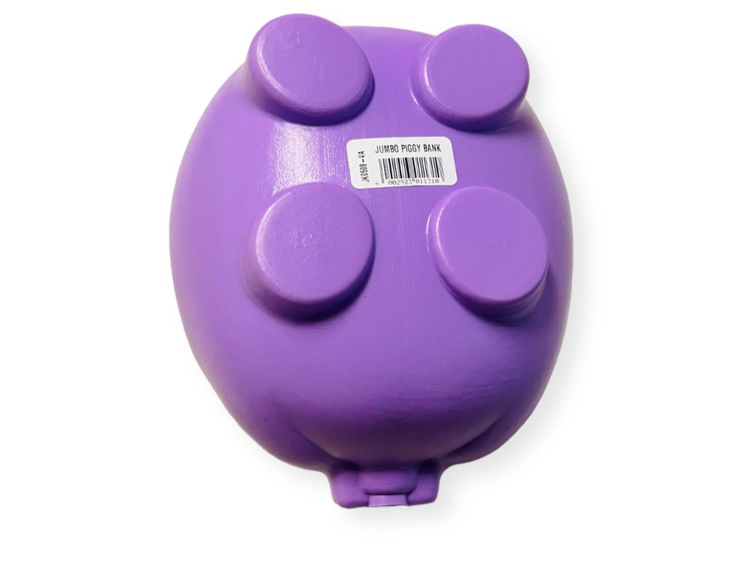 Jumbo Plastic Piggy Bank - Purple