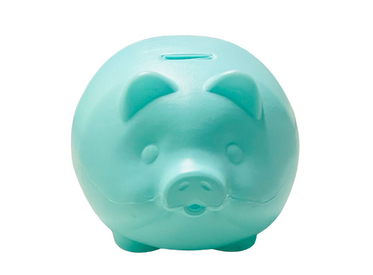 Jumbo Plastic Piggy Bank - Taquise Blue