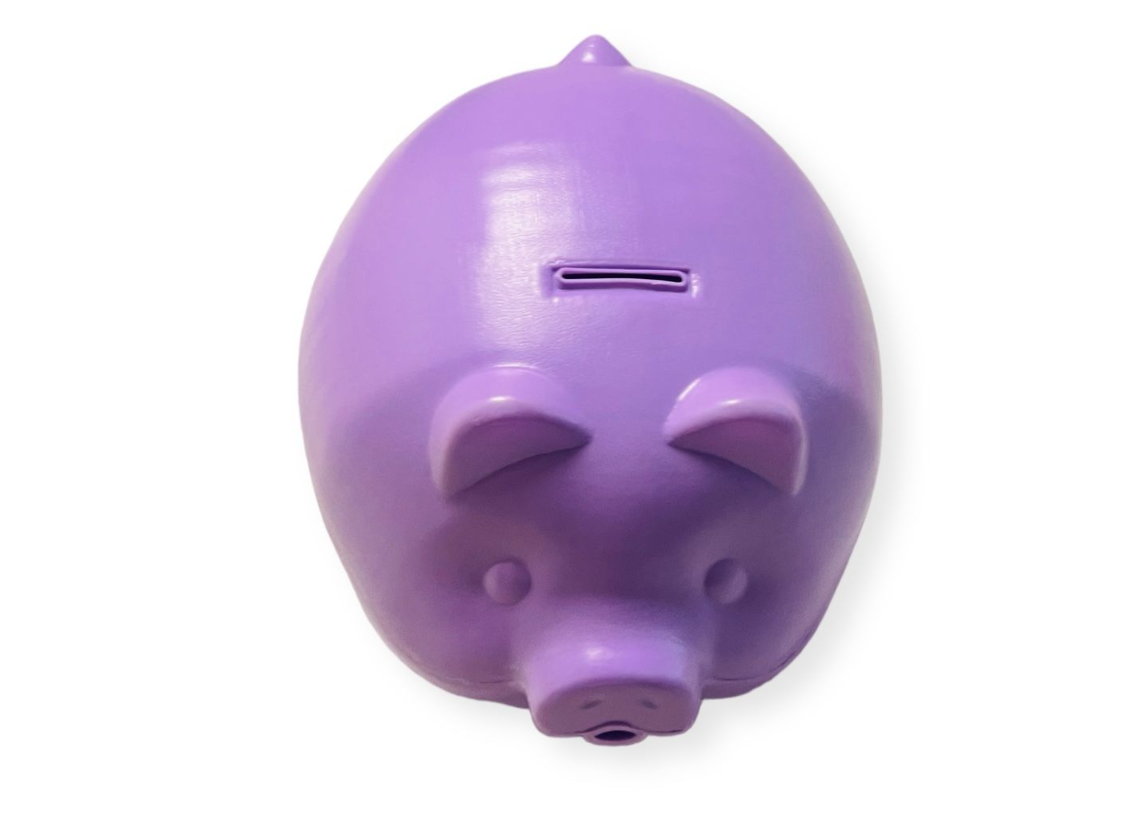 Jumbo Plastic Piggy Bank - Purple