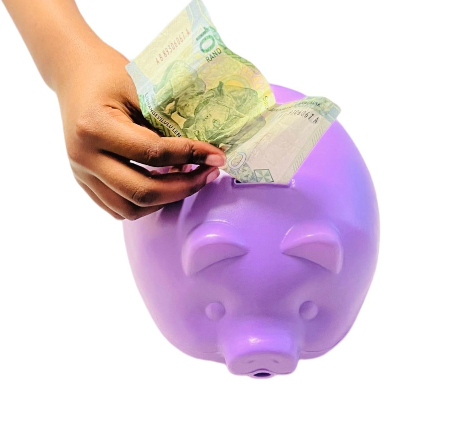 Jumbo Plastic Piggy Bank - Purple