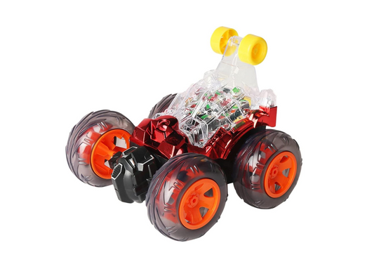 Dance Roll Remote Control Car with LED Lights & Music - Red