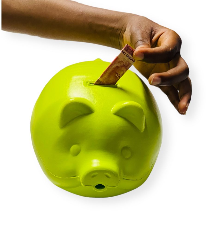 Jumbo Plastic Piggy Bank - Green